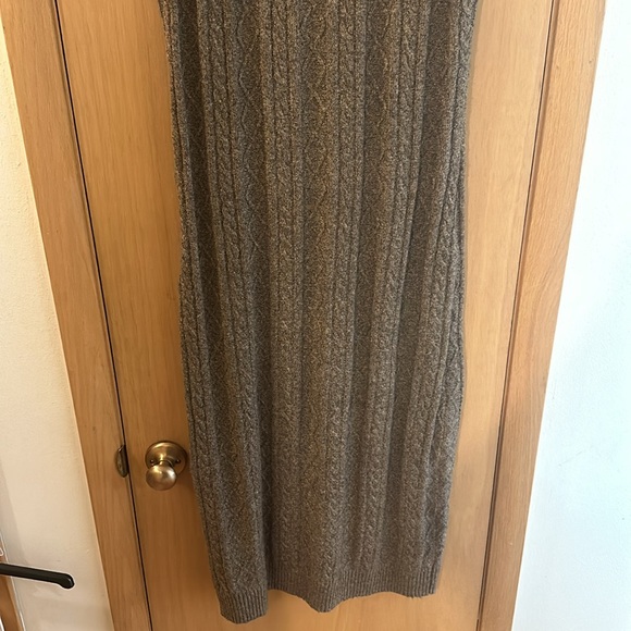 Anthropologie Current Air Cable Knit Sweater Midi Maxi Dress New Brown Size XL - Picture 12 of 12
